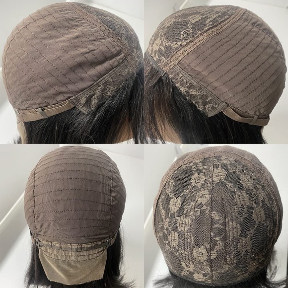 HUMAN HAIR Brazilian 10” Short Black Straight Bob Wig w/Bangs 2X1 HD Lace Scalp - Picture 6 of 11